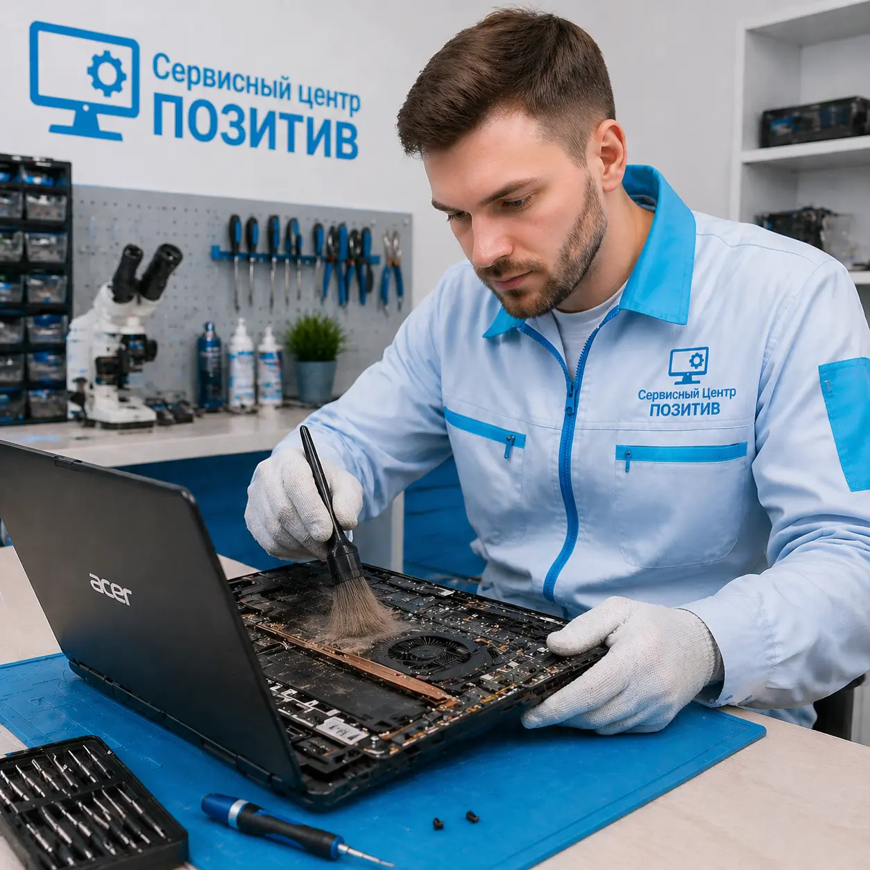Чистка ноутбука Acer от пыли в Жуковском | Замена термопасты