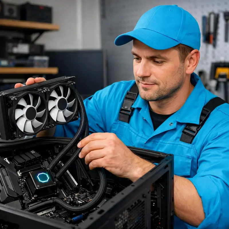 Установка водяного охлаждения на компьютер в Жуковском