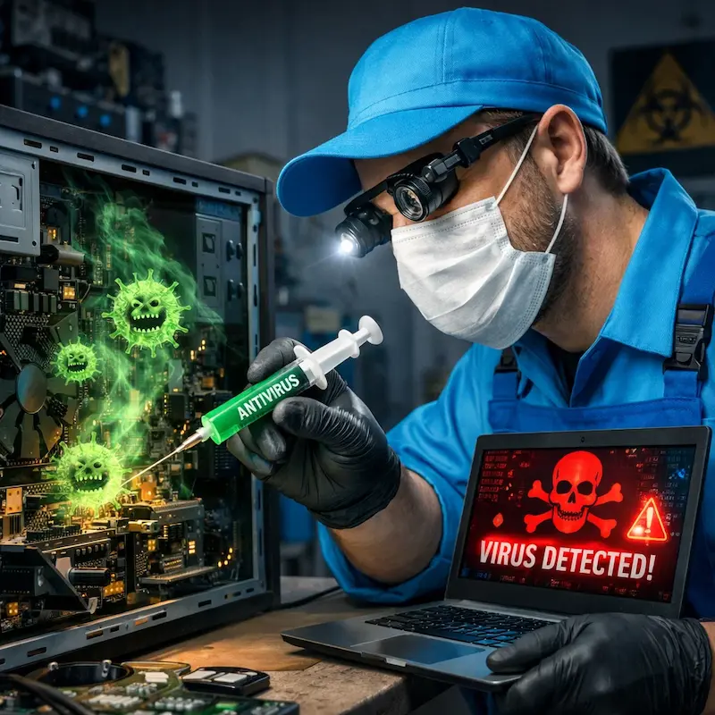 Лечение компьютера от вирусов в Жуковском на дому